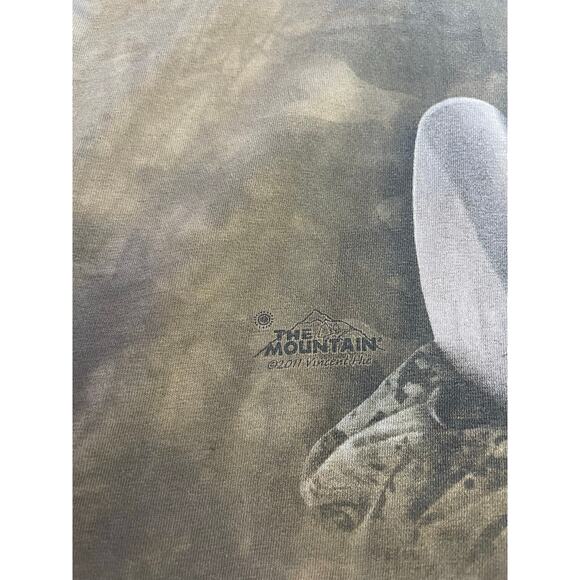 The Mountain Mens Cotton Y2K Green Tie Dye Bull Dog Army Graphic Tee Size 2XL - Picture 2 of 14